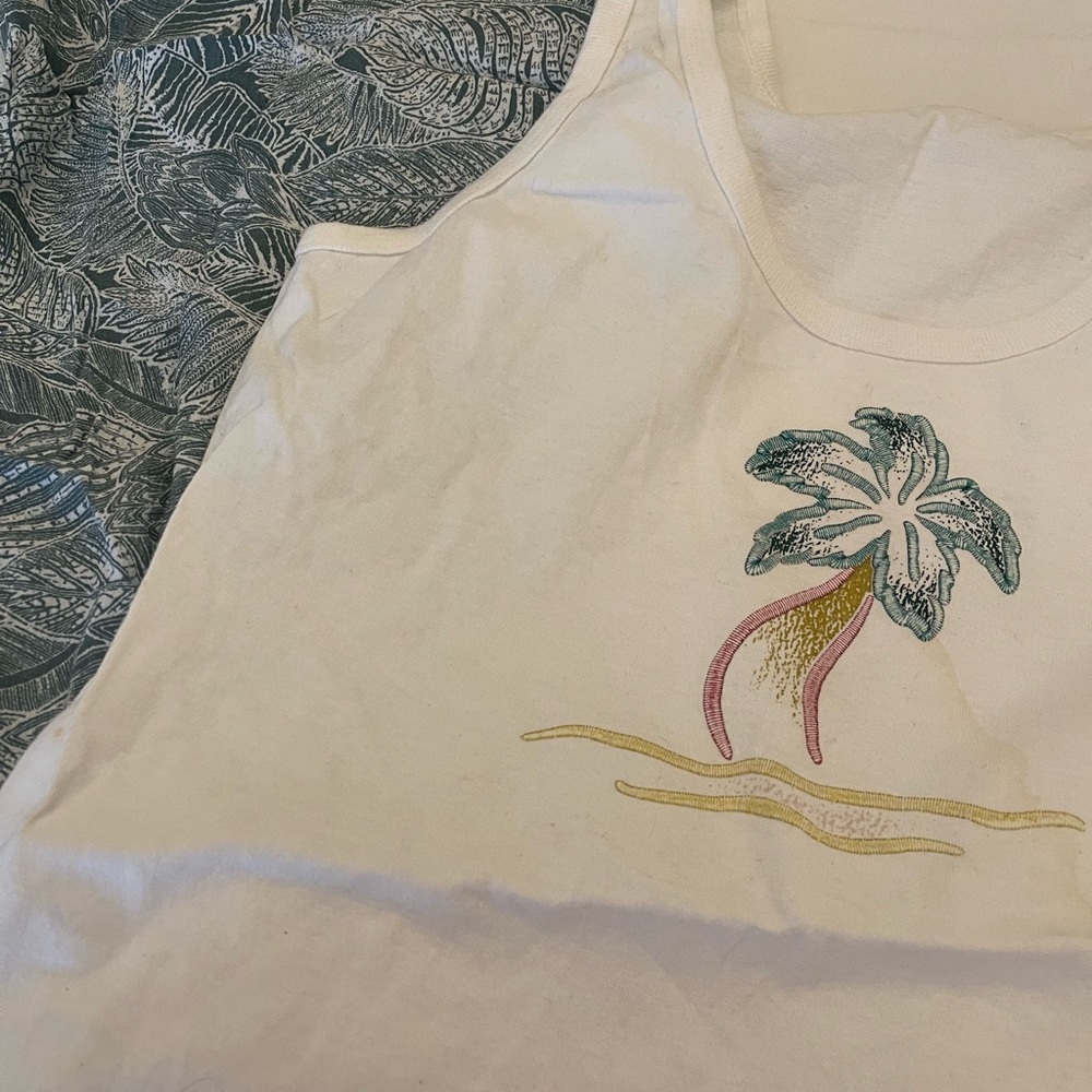 O’Neill Green Palm Print Johnny  Pants XL NWT Elastic Waist & Palm Fringe Bag - Picture 4 of 11